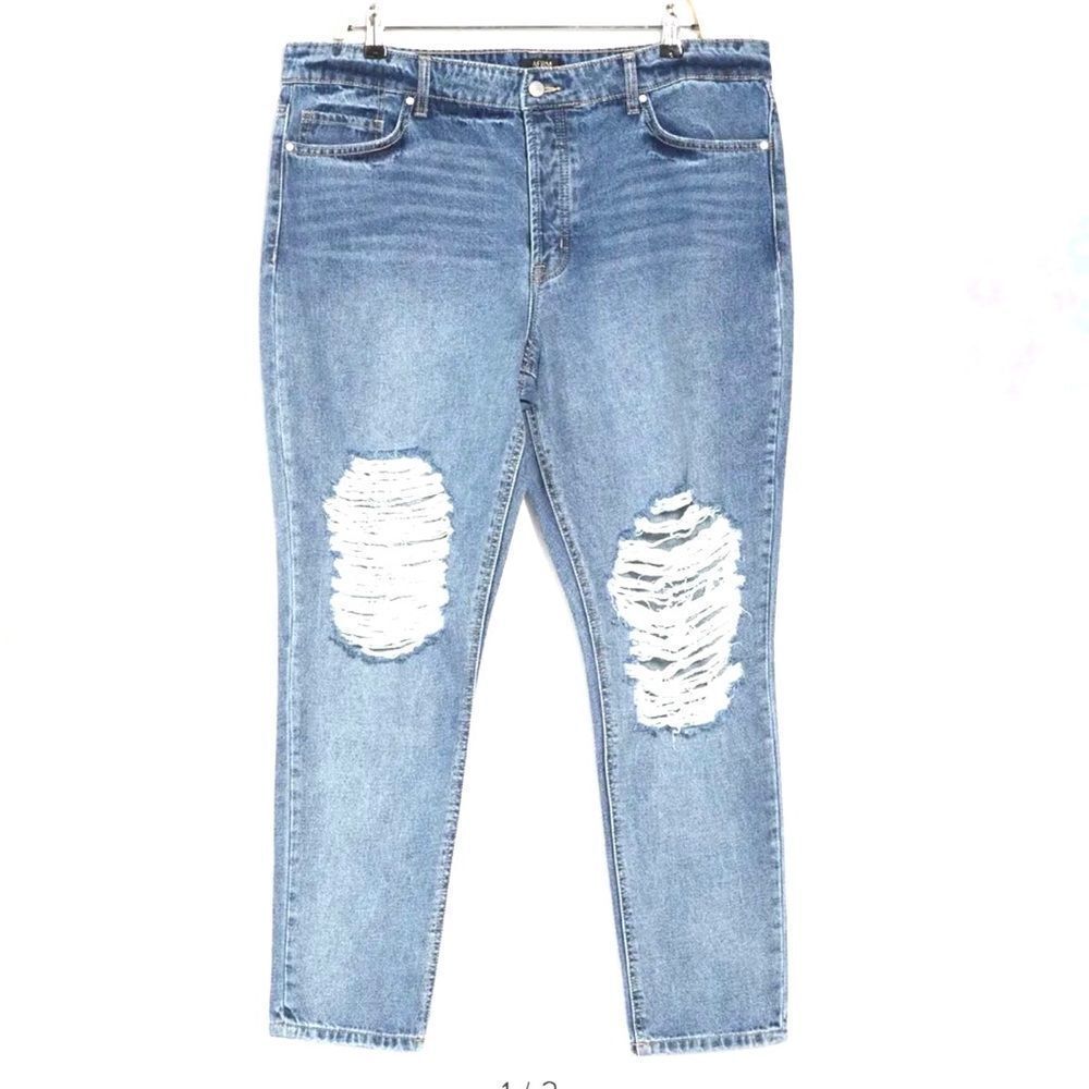 Nwt AFRM Luisa Distressed High Rise Ankle Crop Skinny Jeans in Size 28